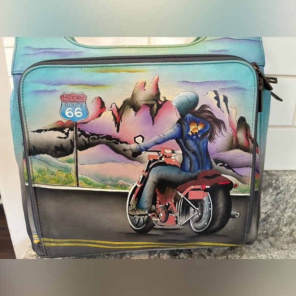 Anuschka Artistic Historic Route 66 Shoulder Bag - Picture 6 of 16